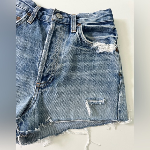 Agolde Distressed Jean Shorts Size 24 - Picture 9 of 12